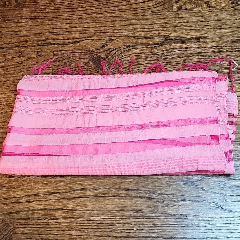 Pink Silk Shawl Scarf Wrap